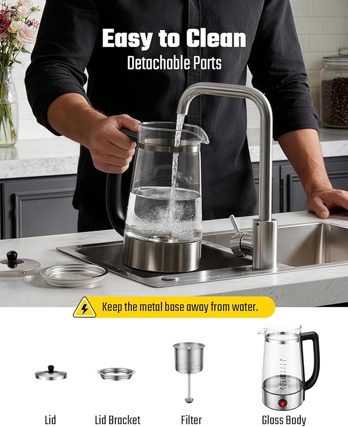 Percolator Coffee Pot Electric Coffee Maker, 10-Cup Coffee Percolator with Auto Keep Warm, Stainless Steel Basket, Borosilicate Glass, Cool-Touch Handle