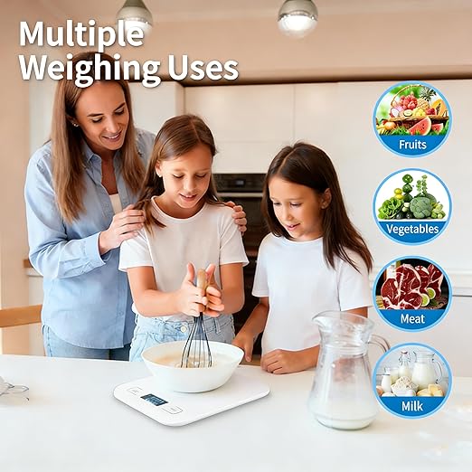 Digital Shipping Scale,Stainless Steel Panel, Accurate Portable Postal Scale for Packages, Small Business,Kitchen, Food, Handmade, Liquids, and Boutique (White Battery(10kg/1g))