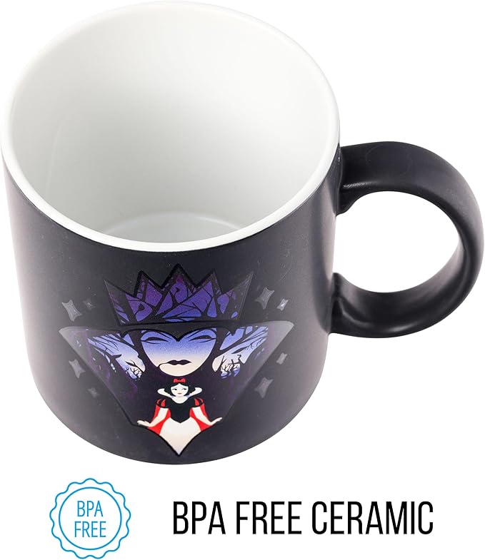 Silver Buffalo Disney Villain Forest Silhouette Featuring Snow White and Evil Queen Laser Matte Ceramic Mug, 20 Ounces