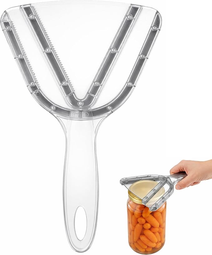 Jar Opener for Weak Hands, Multi-Blade Lid Opener with Ergonomic Non-Slip Handle, Easy Grip Bottle & Jar Opener for Seniors, Arthritis, Kitchen Tool for All Lid Sizes