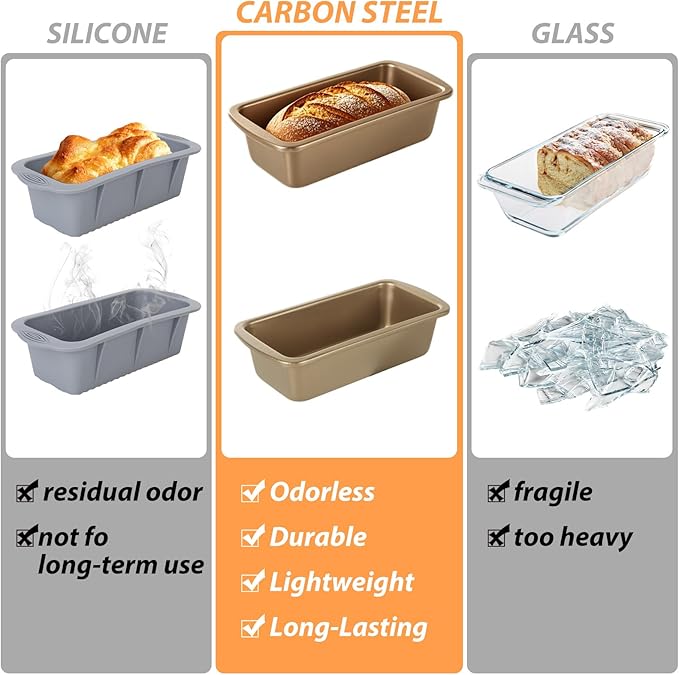 8 Pack Small Loaf Pans Nonstick 7.7x3.7 Banana Bread Pans for Homemade Bread Loaf Pan for Baking Bread Tin Metal Sourdough Bread Baking Pan Mini Sandwich Loaf Bread Pans Meatloaf Pan for Cake