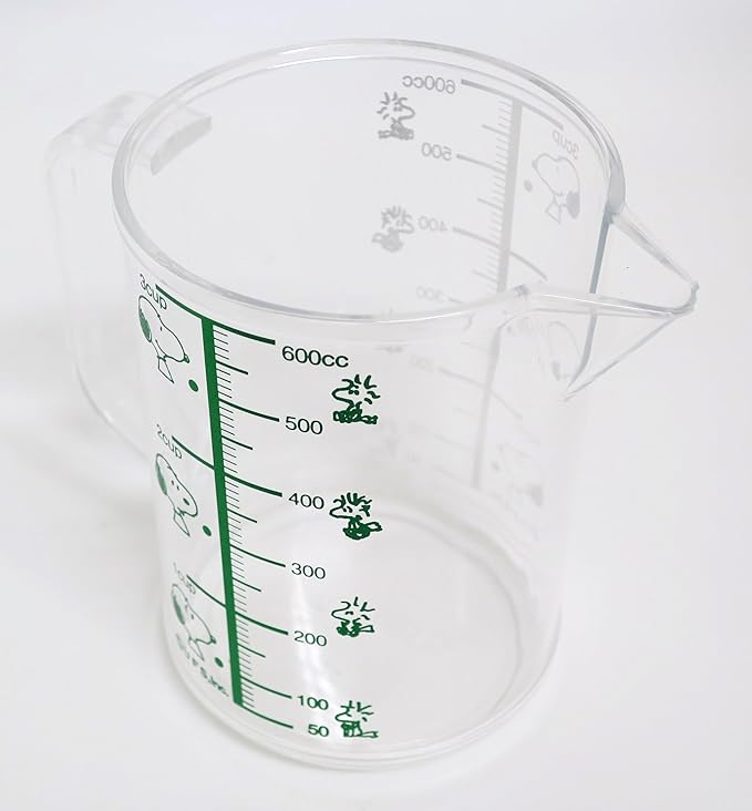 OSK MC-2 Measuring Cup, Snoopy Measuring Cup, Large, 20.3 fl oz (600 ml), Made in Japan, Graduated, Boiling Water, Handle, Cute, Stylish, Easy to Use, Easy to Pour, For Cooking, Clear