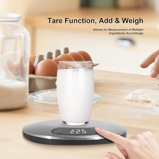 High Precision Food Cooking Scale Digital Kitchen Scale Touch Button Backlight Display (Light Gray)