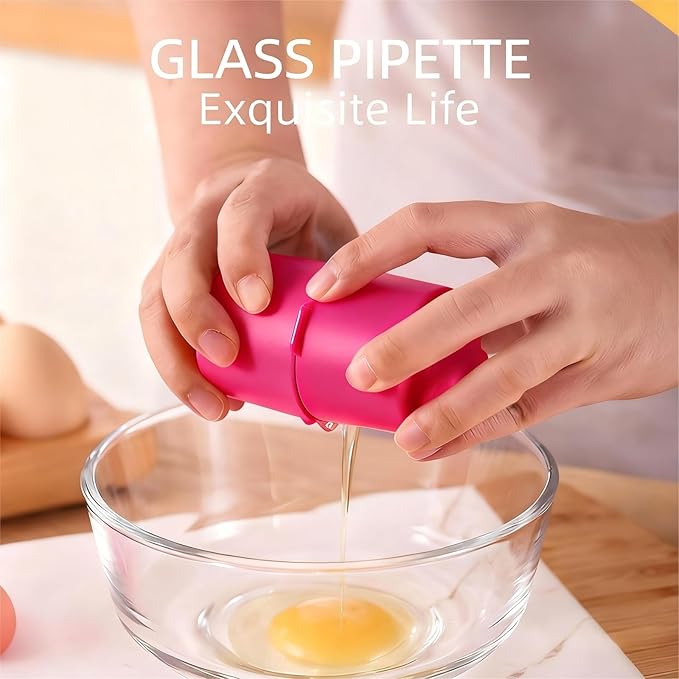 Premium PP Egg Shell Opener & Cracker, Clean Crack Egg Tool with Built-In Separator, Fits Multiple Egg Sizes, Dishwasher Safe Kitchen Gadget for Raw & Soft-Boiled Eggs, 2 Pcs (Rose Red & Orange)