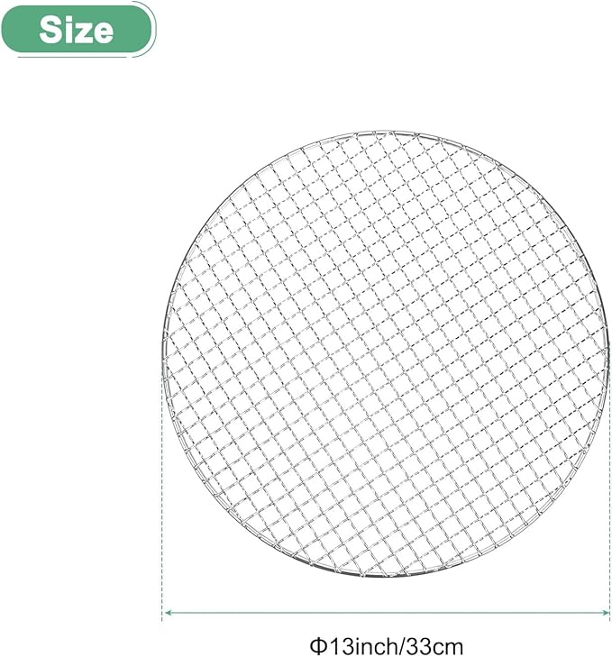 Cooling Rack, 13" Round Stainless Steel Baking Rack for BBQ/Cooking/Roasting/Grilling/Steaming/Drying, Wire Cooling Rack for Baking [Silver]