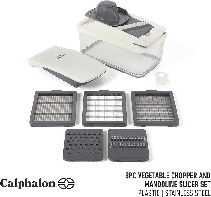 Calphalon Aero 8 in 1 Vegetable Chopper and Dicer, Food Chopper with Container