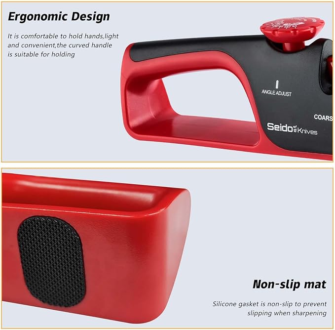 4-Stage Professional Knife Sharpener - Adjustable Angle Guide and Scissor Sharpening Slot