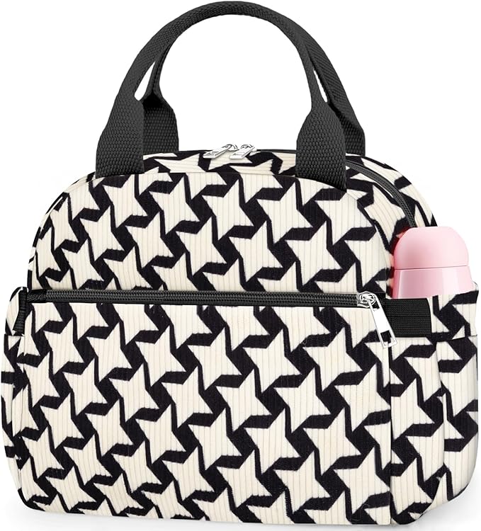 Lunch Bag Lunch Box for Women, Cute Corduroy Insulated Reusable Work Leakproof Simple Adults Large Lunch Boxes Tote Bag Men Cooler Bag