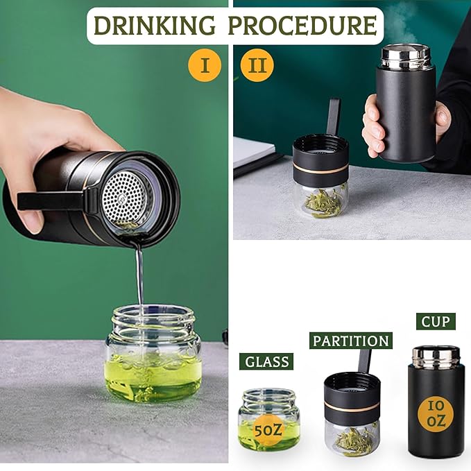 Glass Teapot With Infuser, Travel Tea Mug, Portable Loose Tea Infuser, Tea Cup With Infuser And Lid, Tea Mug With Infuser For Outdoor tea tumbler at Home
