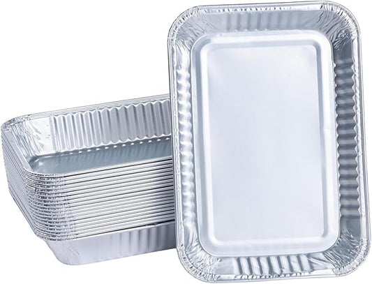 20Pack Grill Drip Pans Compatible for Weber 6415 Grills, Grease Pan Liners for Weber Spirit, Genesis, Traveler, Q Series Disposable Aluminum Foil Grease Trays Accessories 8.5" x 6"