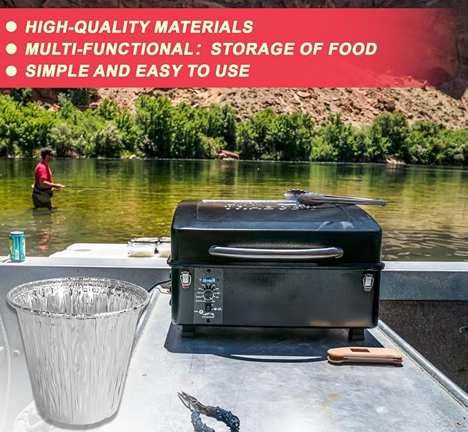 30-Pack BAC459 Grease Bucket Liner for Traeger Ranger, Scout, PTG Drip Tray Liner Accessories, Traeger Scout Drip Bucket Liner, Traeger PTG Drip Pan Liners, Traeger Drip Tray Liner Ranger Accessories
