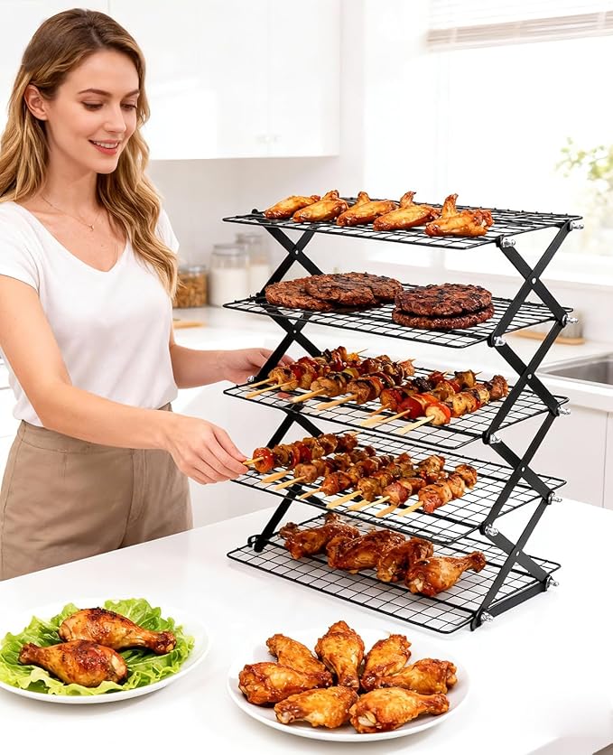 Cooling Racks for Cooking and Baking ，Grid Wire Baking Rack for Oven Cooking, Baking, Grilling, Roasting - Dishwasher Safe Bacon Rack - Fits Jelly Roll Cookie Sheet Pan