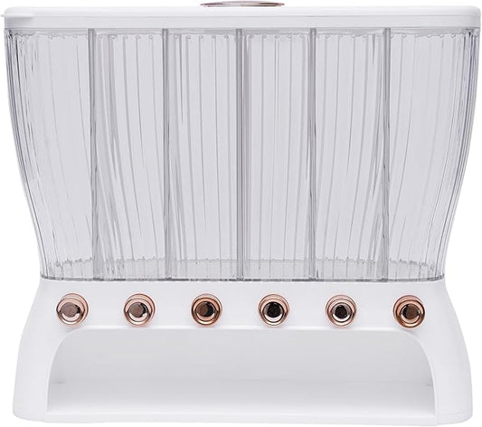 Dry Food Dispenser Wall Mounted 6 Grid Rice Dispenser Kitchen Storage