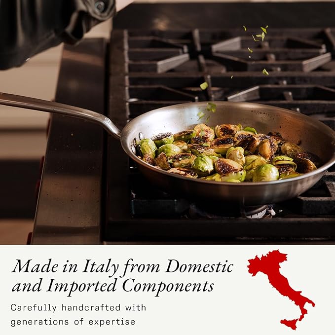 Made In Cookware | 10-Inch Stainless Steel Frying Pan With Lid | 5 Ply Stainless Clad | Professional Cookware | Crafted in Italy | Induction Compatible