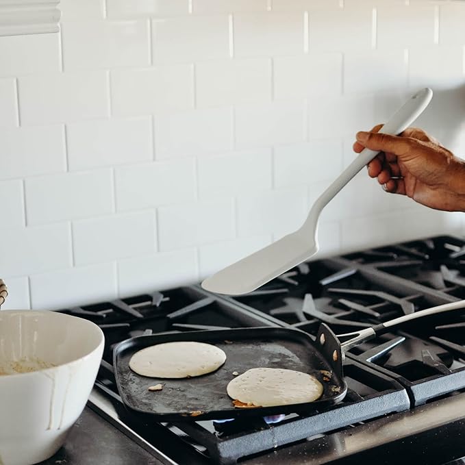 GIR: Get It Right Silicone Spatula Turner - 13-Inch Slate - Nonstick & Heat-Resistant Cooking Utensil - Seamless One-Piece Flexible Edge Rubber Spatula - Dishwasher-Friendly