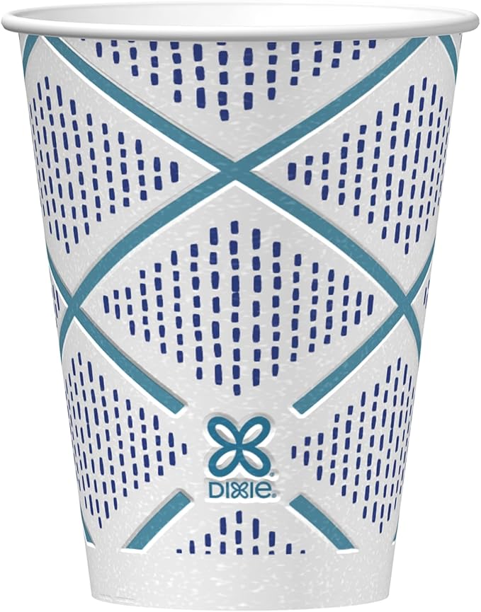 Dixie To Go Paper Coffee Cups, 12 oz, 132 Count (6 packs of 22 cups), Disposable Insulated Paper Cups for On-The-Go Hot or Cold Beverages