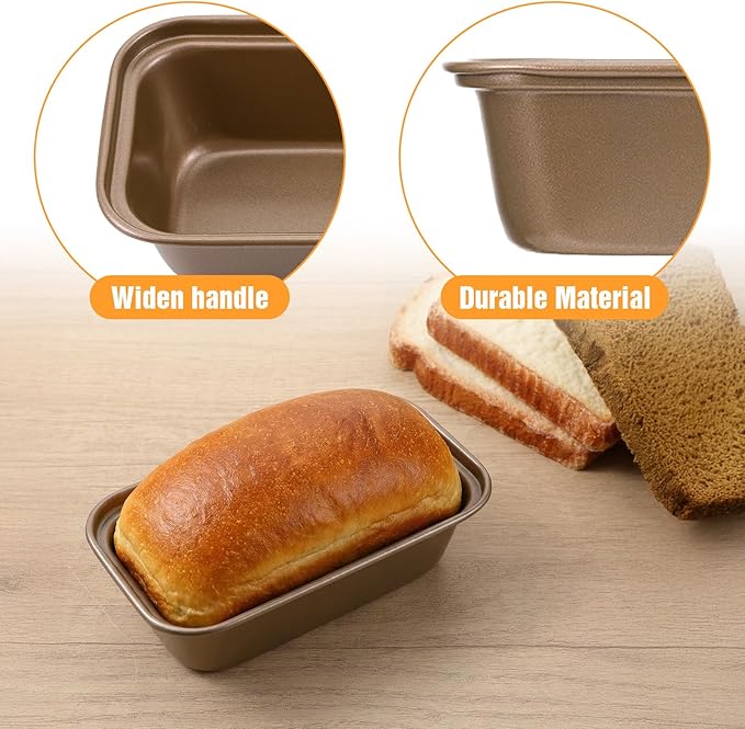 12 Pcs Mini Loaf Pans, Easy-Clean Non-Stick Carbon Steel Bread Pan, Meatloaf & Shortbread, Oven & Dishwasher Safe Pan for Meatloaf Breads Cakes Shortbread Lasagnas, Even Heat Distribution