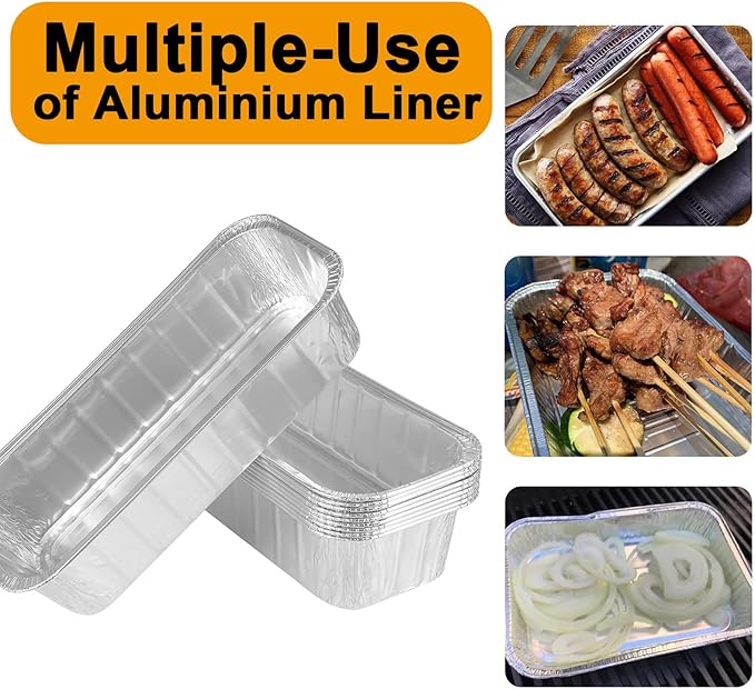 LS'BABQ 70379 Grill Grease Catch Pan for Weber Genesis II 400/600 and II LX 400/600, Summit 400 and 600 Gas Grill Grease Tray with 10PCS 6498 Aluminum Foil Drip Pan Liners for Weber SmokeFire EX4 EX6