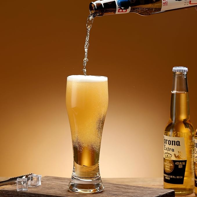 Beer Glasses Set of 6,15 oz Glasses Drinking Set, Craft Pint Glasses for Freezer Supply Aroma Retention, Tall Beer Mug and Glassware,Unique Gifts for Christmas