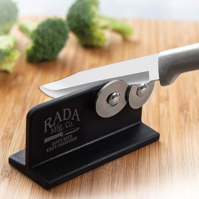 Rada Cutlery Quick Edge Knife Sharpener (R119), 3.5" x 2", Stainless Steel Wheels, Pack of 2