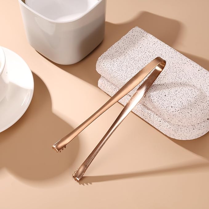 2pcs Egg Chalaza Removal Tool, Stainless Steel Toothed Egg Chalaza Membrane Remover Eggshell Fragment Remover Kitchen Tongs for Cooking Bakers Chefs (Silver-Color, Rose-Gold)