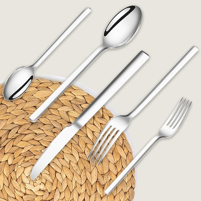 Silverware Set, 40-Piece Forged Flatware Cutlery Set Premium Stainless Steel, Service for 8, for Home, Wedding, Party,Gift, Mirror Polished and Dishwasher Safe