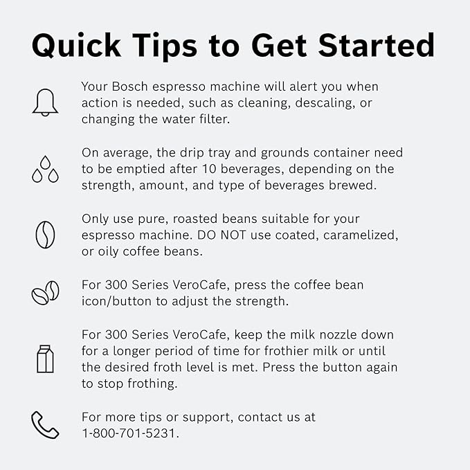 Bosch Fully Automatic Coffee and Espresso Machine - One-Touch Drinks, Barista Style, Double Cup Super Coffee Maker - Large Bean Capacity - Easy Clean, Maintenance - Black - TIU20307