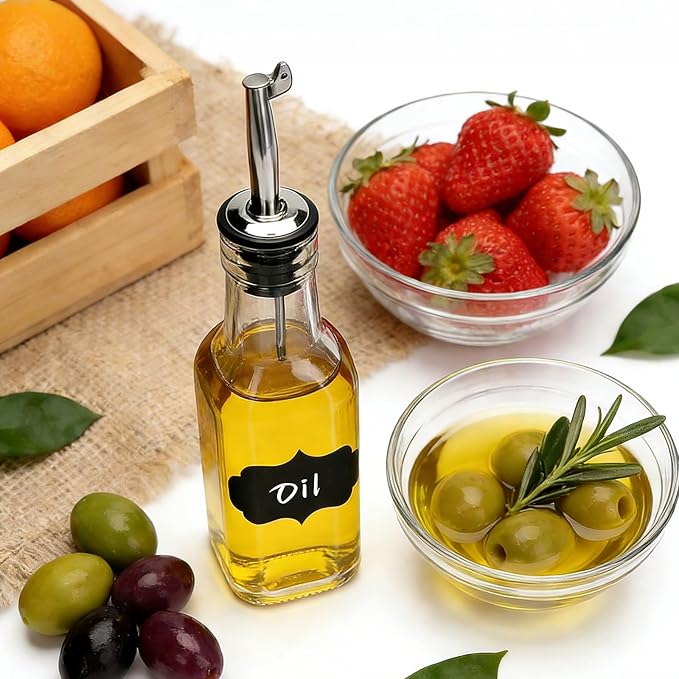 6oz Oil Dispenser for Kitchen with Stainless Steel Pourer Spouts,8 Pack Olive Oil Dispenser Bottle,Olive Oil Dispenser