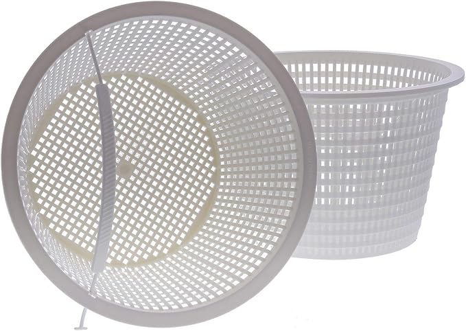 U.S. Pool Supply Swimming Pool Plastic Skimmer Replacement Basket (Set of 2) - Skimmer Basket for Inground Pool, Skim Filter Remove Leaves and Debris - 8" Top, 5.5" Bottom, 5" Deep - Not Weighted
