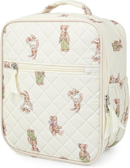 Aileam Lunch Box Lunch Bag for Women Cute Girls Insulated Womens Lunch Bag For Work Quilted Large Capacity Reusable Insulated Cooler for Work School Picnic Travel Bear Cub Print