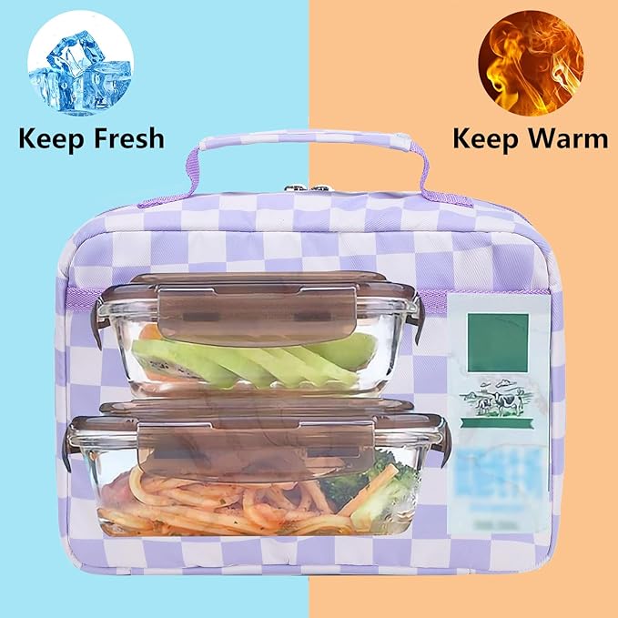 LEDAOU Lunch Bag Kids Insulated Lunch Box Girls Boys Insulated Reusable Lunch Bag for School Picnic Hiking Work