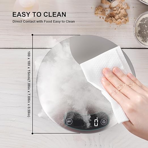 High Precision Food Cooking Scale Digital Kitchen Scale Touch Button Backlight Display (Grey)