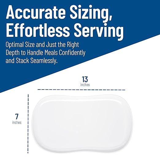 Carlisle FoodService Products Stadia Resuable Plastic Platter for Home and Restaurant, Melamine, 13 x 7 Inches, White