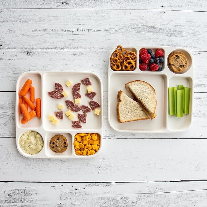 Nordic Ware Divided Meal Tray, Set of 2, White, Microwave Safe Polypropylene
