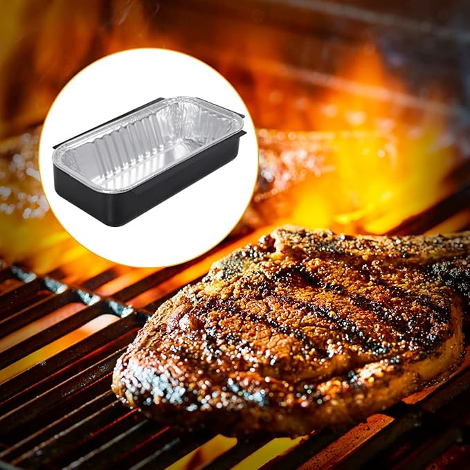 SafBbcue 9328812P06 Grill Grease Drip Pan for Charbroil Gas Grill Drip Tray G416-0015-W1, Grease Cup Catcher Holder with 12 Pack Aluminum Foil Disposable Liner for Charbroil Grills Replacement Parts