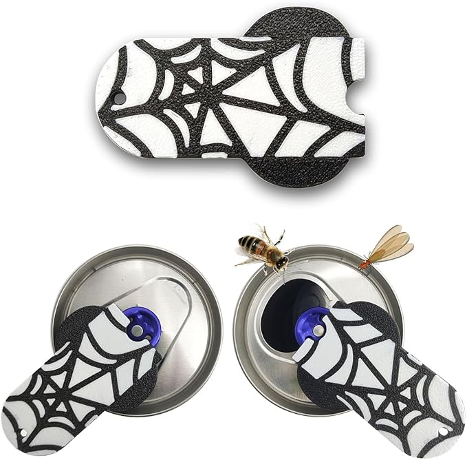 Soda Can Tab Opener Mini Soda Can Cover Easy Tab Opener and Drink Protector Cute Beverage Barricade Soda Protector for Beer,Coke,Aluminum Cans at Party,BBQ, Beach(Spider Web)