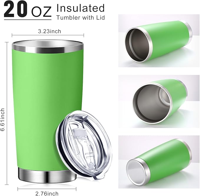 Sieral 36 Pack Stainless Steel Tumblers Bulk with Lids Double Wall Vacuum Insulated Coffee Cups Blank leakproof Powder Coated Tumblers for Engraving Wedding Graduation Party Favors(20 oz,Cool Color)