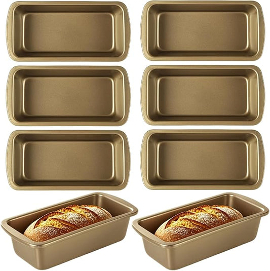 8 Pack Small Loaf Pans Nonstick 7.7x3.7 Banana Bread Pans for Homemade Bread Loaf Pan for Baking Bread Tin Metal Sourdough Bread Baking Pan Mini Sandwich Loaf Bread Pans Meatloaf Pan for Cake
