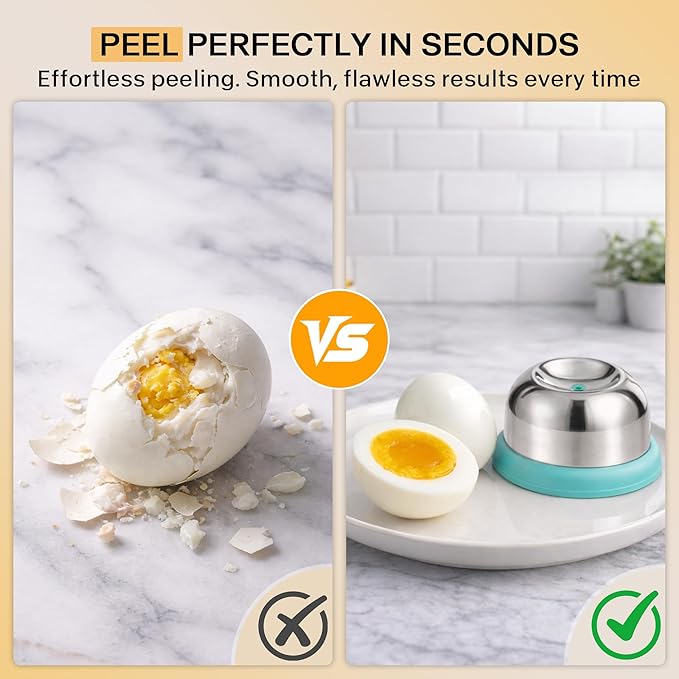 Egg Piercer for Hard Boiled Eggs, Stainless Steel Egg Poker with Retractable Safety Design, Egg Piercer Tool and Egg Punch for Raw Eggs, Anti-Rust Egg Pin, Blue