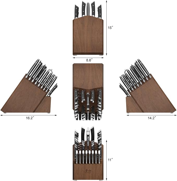 Cangshan OLYMPUS Series 36-Piece Block Set, Forged German Steel, Black, 505545