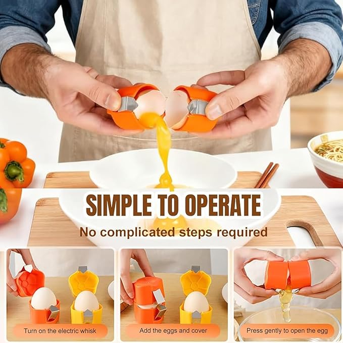 Egg Shell Opener，2026 New Eggshell Cracker, Quickly Cuts Hard-Boiled Eggs, Boiled Egg Peeler, Stainless Steel Eggshell Breaker, Effortless Kitchen Gadget (3-Piece Set)