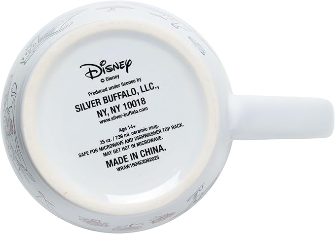 Silver Buffalo Disney Alice in Wonderland Icons Featuring Cheshire Cat and White Rabbit Ceramic Mug, 25 Ounces