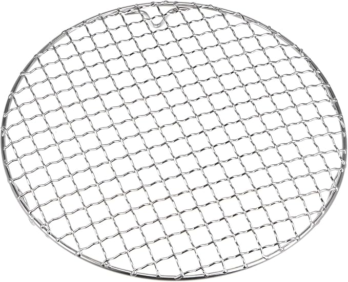 HARFINGTON Round Cooking Rack 8.3-inch 201 Stainless Steel Cross Wire Barbecue Grill Net with 20mm Legs for Cooking Baking Steaming BBQ