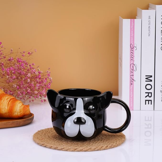 Dog Mug 14 oz Cute Ceramic Coffee Mug 3D Porcelain Tea Cup for Women Men Kids - Kawaii Dog Lover Gift for Christmas Housewarming Holiday Birthday