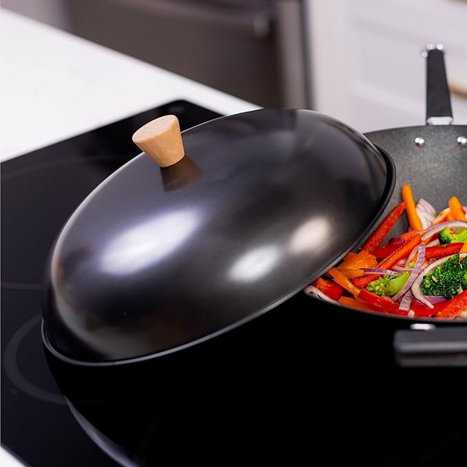 Joyce Chen 31-0066, 13.5-Inch Nonstick Steel Dome Lid for 14-Inch Wok Black