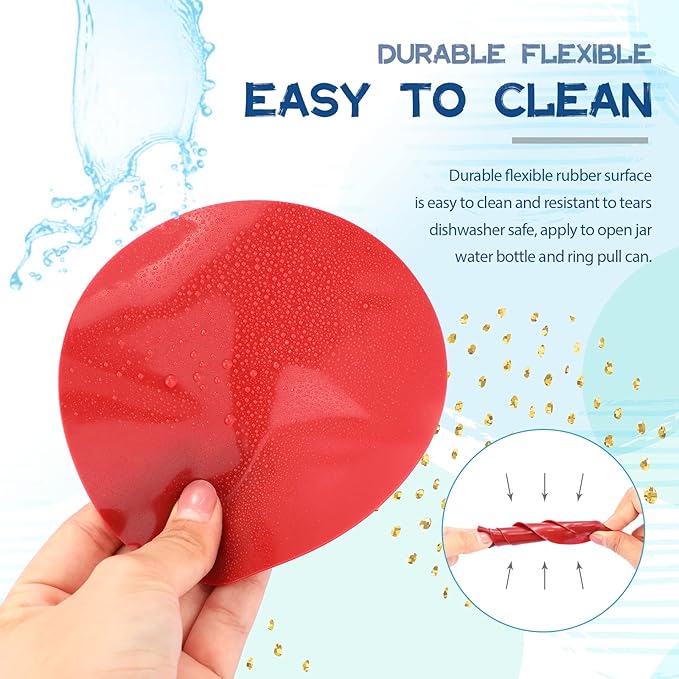 Chuangdi 8 Pcs Jar Opener Rubber Jar Gripper Pads 5'' Round Coasters Heat Insulation Pad Trivet Non Tear Multi-Purpose Bottle Lid Openers for Arthritic Weak Hands Kitchen Supplies(Deep Colors Set)