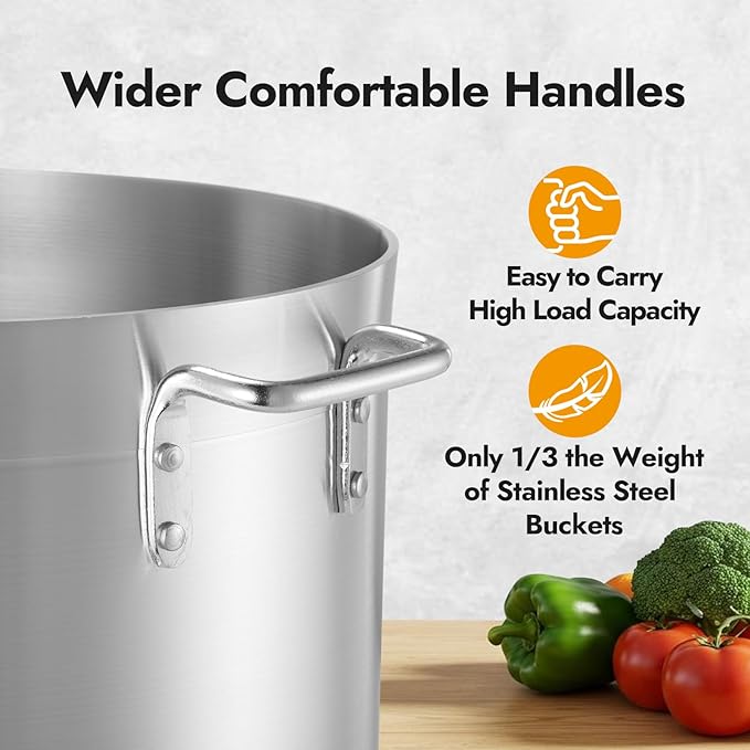 CURTA 32 Quart Aluminum Stock Pot with Lid, Heavy Duty Commercial Grade Large Capacity Cooking Pot for Boiling, Stewing, Great for Kitchen, Restaurant, Catering, and Home Use,NSF certified