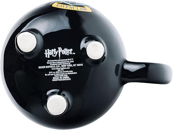 Silver Buffalo Harry Potter Hogwarts House Ravenclaw Crest Cauldron Ceramic 3D Sculpted Mug, 20 Ounces