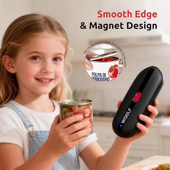 Electric Can Opener, One-Touch Automatic Can Opener for Seniors Fits All Can Sizes, Hands-Free&Smooth Safety for Arthritis and Kitchen