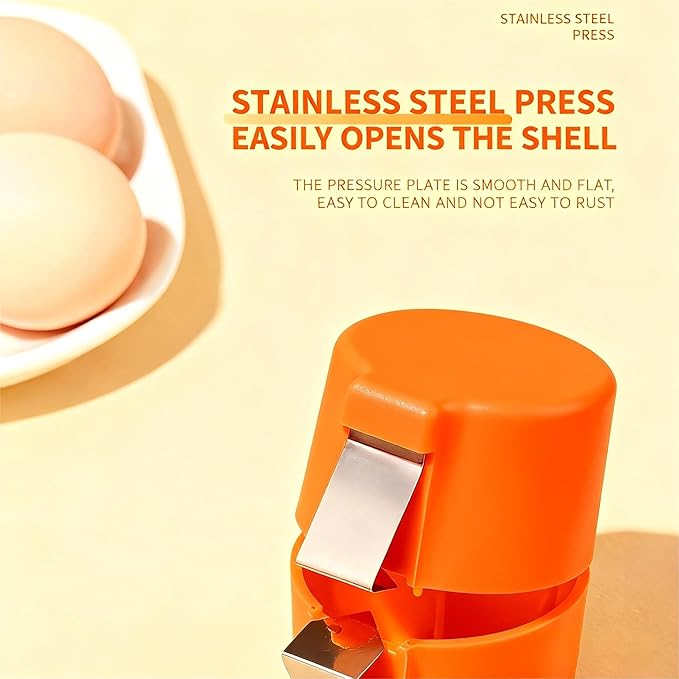 2 Pcs Egg Cracker Tool for Raw Eggs, Egg Shell Opener for Hard Boiled Eggs, Handheld Egg Peeler and Egg Breaker with Stainless Steel Clamp, Kitchen Gadget for Home Cooking